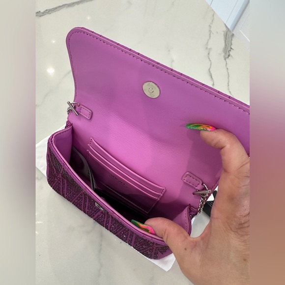 Versace Mini Medusa Monogram Crystal Embellished Satin Shoulder Bag - Picture 6 of 11